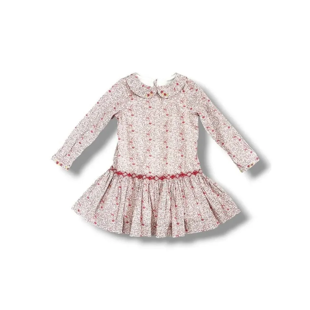 Pretty Wild Adele Liberty Katie and Millie Pink Red Embroidered Floral Dress 24M